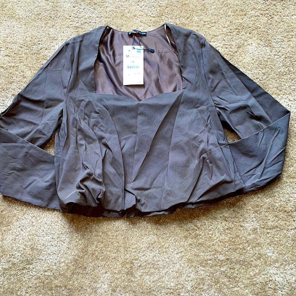 Zara sweetheart neckline blouse